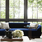 8031 Turner Sofa Indigo Velvet Dark Walnut Arteriors диван