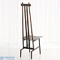 High Back Chair-Bronze/Dark Brown Leather Global Views кресло