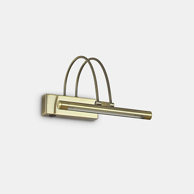 настенный светильник для зеркала из античной латуни с дугообразным держателем