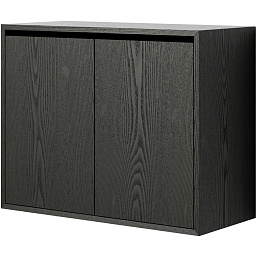 42052 New Works New Works Shelving System высокий шкаф с дверцами под черный ясень для интерьера в скандинавском стиле