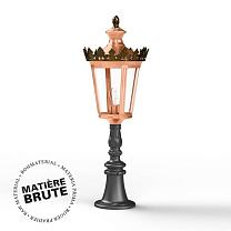Louvre N° 7; one-piece clear glass E27 105W; Raw copper