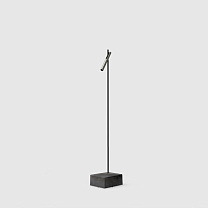 esprit single floor black, brushed silver lamphead, natural steel blue base
