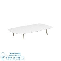 STYLETTO НИЗКИЙ СТОЛ ДЛЯ ГОСТИНОЙ 220x120CM АЛЮМИНИЕВЫЕ НОЖКИ С ПЕСОЧНО-КЕРАМИЧЕСКОЙ СТОЛЕШНИЦЕЙ БЕЛЫЙ Royal Botania