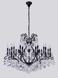 MAGNIFICO SP19 BLACK/TRANSPARENT Crystal Lux MAGNIFICO многорожковая люстра с прозрачными кристаллами в чёрном корпусе