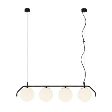 C81634N ACB Maui 4L SP люстра на 4 лампы опал; матовый чёрный