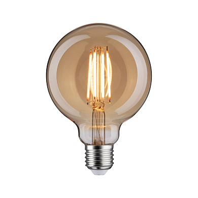 декоративная LED-лампа шарообразная из золотистого стекла