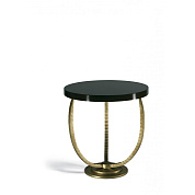 Trident Lamp Table Versailles Gold with Chestnut Gloss top Porta Romana