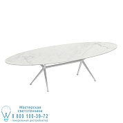 EXES СТОЛ ELLIPSE 320X140CM АЛЮМИНИЕВЫЕ НОЖКИ БЕЛЫЙ - СТОЛЕШНИЦА СТОЛА CERAMIC BIANCO STATUARIO Royal Botania