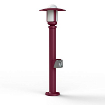 Newpark N° 5; Frosted glass E27 105W Plug; Wine red