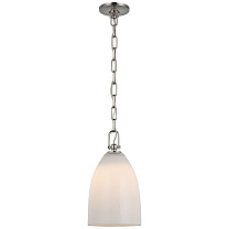 Andros Medium Pendant полированный никель с белым стеклом
