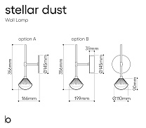 Настенный светильник Bomma Stellar Dust, вариант B с монтажной коробкой, стекло: прозрачный, отделка: брашированное золото