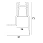 FTL35 F HE TRW+ - PROFILE SBL ANO алюм. анодированный Delta Light линейный светильник — фото 1