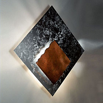 PIASTRA LAMP. PARETE 50X50 20W FOGLIA  ARGENTO-RUST