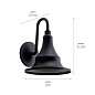 Hampshire 15.25" 1 Light Wall Light Textured Black уличный настенный светильник 59055BKT Kichler — фото 6