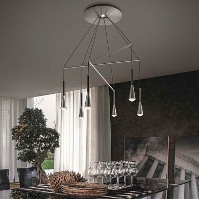 04707ANDHXXXX Elesi luce Iconic SP 6 luci LED люстра с шестью плафонами алюминий; чёрный