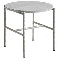 Rebar Side Table Ø45 см, каркас Fossil grey / серый мрамор