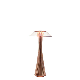 09220RR Kartell Space настольный светильник аккумуляторный с коническим плафоном медного цвета