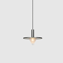 oran pendant kap glass in-nuit, cone, H2, brushed silver