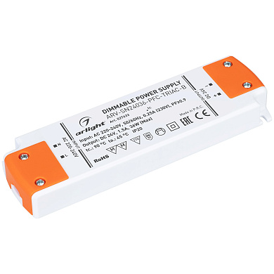 027633 Arlight блок питания ARV-SN24036-PFC-TRIAC-B (24V, 1.5A, 36W)