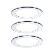 Recessed furniture light 3-piece set round 3x2