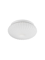 White Glass White Metal LED E27 2x12 Watt 100-240 Volt IP44 Bulb Excluded D: 30 H: 12 cm