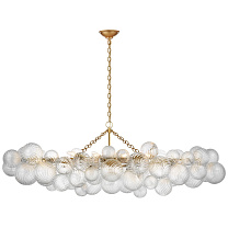 Talia Large Linear Chandelier золото с прозрачным завитковым стеклом