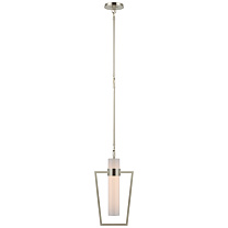 Presidio Petite Caged Pendant полированный никель с белым стеклом
