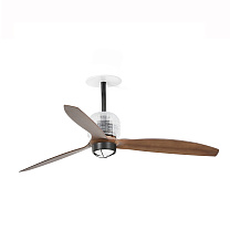 DECO FAN M RECESSED Black/walnut fan Wall Control white 3000K