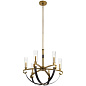 Artem 26" 6 Light Chandelier with Clear Glass Cylinders Natural Brass люстра 52015NBR Kichler — фото 3