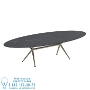 EXES СТОЛ ELLIPSE 320X140CM АЛЮМИНИЕВЫЕ НОЖКИ SAND - СТОЛЕШНИЦА СТОЛА CERAMIC NERO MARQUINA Royal Botania