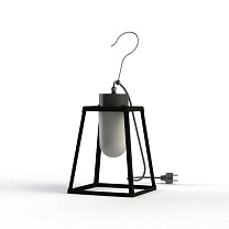 Lampiok 1 N° 1; Frosted glass E27 52W Plug; Black grey