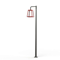 Lampiok 4 N° 3; Opal PMMA Built-in LED 3000°K warm white 36W bicolore; Tomato red