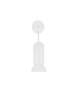 Shiny White Ceramic Shade & Sandy White Steel Base LED GU10 1x10Watt 100-240Volt IP20 Bulb Excluded D:11 W:15 H:36 cm