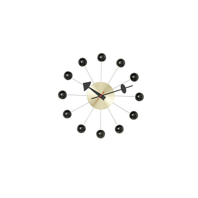 20125006 Ball Vitra Настенные часы с шарообразными метками черные латунный центр
