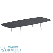 ВЫСОКИЙ СТОЛ STYLETTO ДЛЯ ГОСТИНОЙ 300X120CM АЛЮМИНИЕВЫЕ НОЖКИ БЕЛАЯ КЕРАМИЧЕСКАЯ СТОЛЕШНЯ NERO MARQUINA Royal Botania