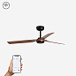 33817WP Faro PUNT Black/dark wood ceiling fan with DC motor SMART люстра-вентилятор черный