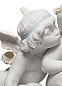 1009128 Lladro Eros And Psyche фарфоровая фигурка двух ангелов, сидящих рядом — фото 3