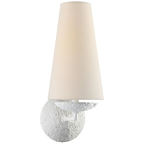 Fontaine Single Sconce гипс с льняным абажуром