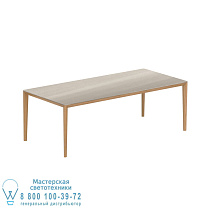 СТОЛ U-NITE 220X100CM ИЗ ТИКА С КЕРАМИЧЕСКОЙ СТОЛЕШНИЦЕЙ ЦВЕТА TAUPE GREY Royal Botania