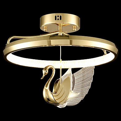 потолочный спот с кольцевым основанием и декоративной фигурой лебедя