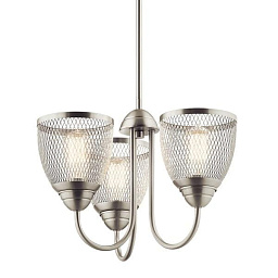 Voclain 12.5" 3 Light Convertible Chandelier/Semi Flush with Mesh Shade Brushed Nickel люстра 52268NI Kichler