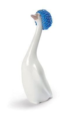 Фарфоровая статуэтка гуся Goossiping Lladro, синяя шапочка 01009207