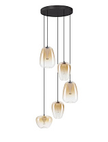 Triac Dimmable Gradient Amber Glass Matt Black Metal Base LED 18Watt 220-240Volt 1170Lm IP20 3000K D:47 H:37-227 cm