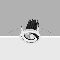Laser Adjustable (tilting) round recessed luminaire - LED - spot 10W 1001.6lm - 3000K - CRI 90