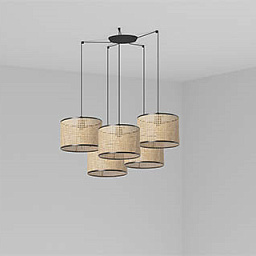 64314-48-5L MAMBO BLACK PENDANT LAMP RATTAN LAMPSHADE ø320*213 подвесной светильник Faro barcelona