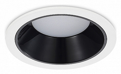 встраиваемый потолочный светильник чёрный с матовым внутренним отражателем