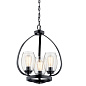 Tuscany 21" 3 Light Mini Chandelier with Clear Seeded Glass Black люстра 44059BK Kichler — фото 2