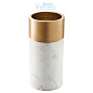 112090 Candle Holder Sierra white marble brass finish S\3 Eichholtz