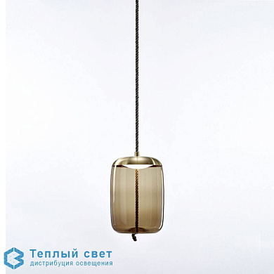подвесной светильник с цилиндрическим стеклянным плафоном на тросе
