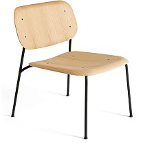 Soft Edge 100 Lounge, сиденье и спинка дуб, лак на водной основе / основание сталь, черное